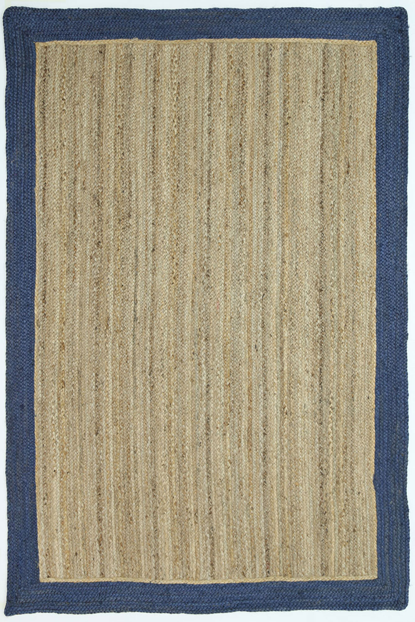 Large View Harrold Navy Border Jute Rug