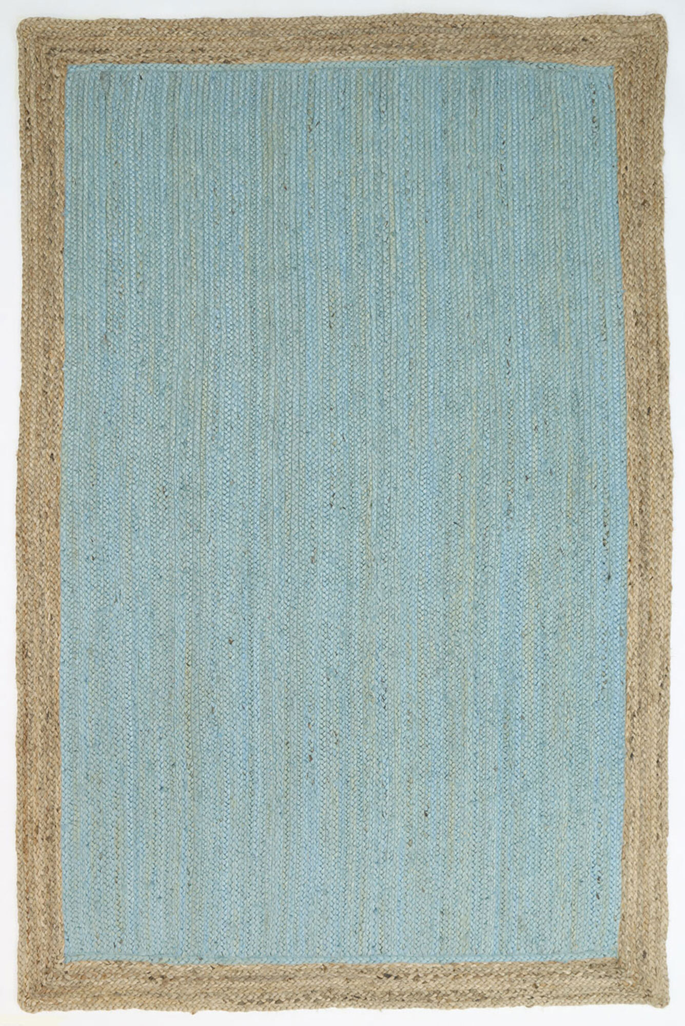 Harrold Light Blue Jute Border Rug