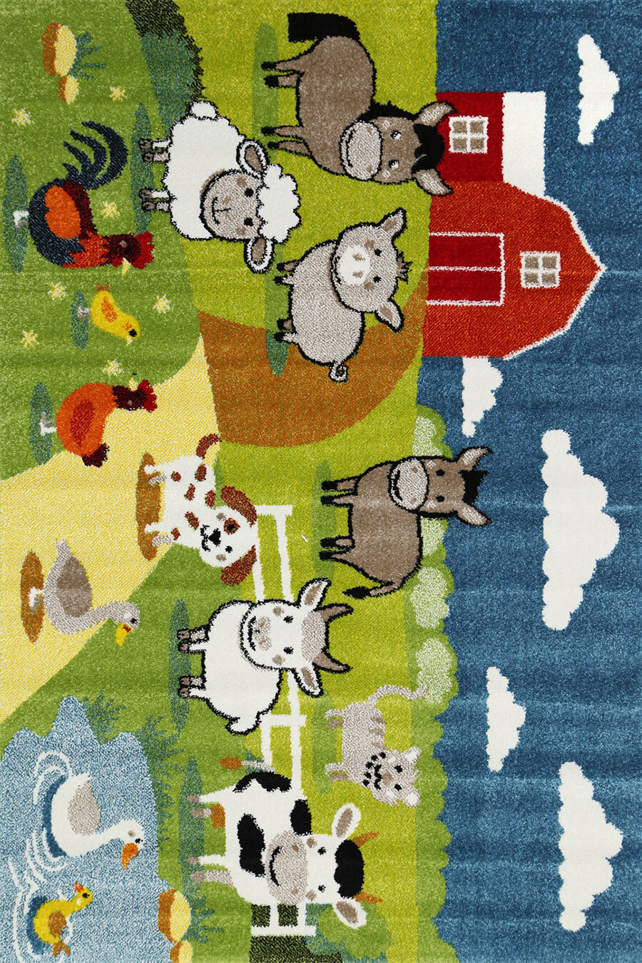 Hello Cute Farm Animal Kids Rug 