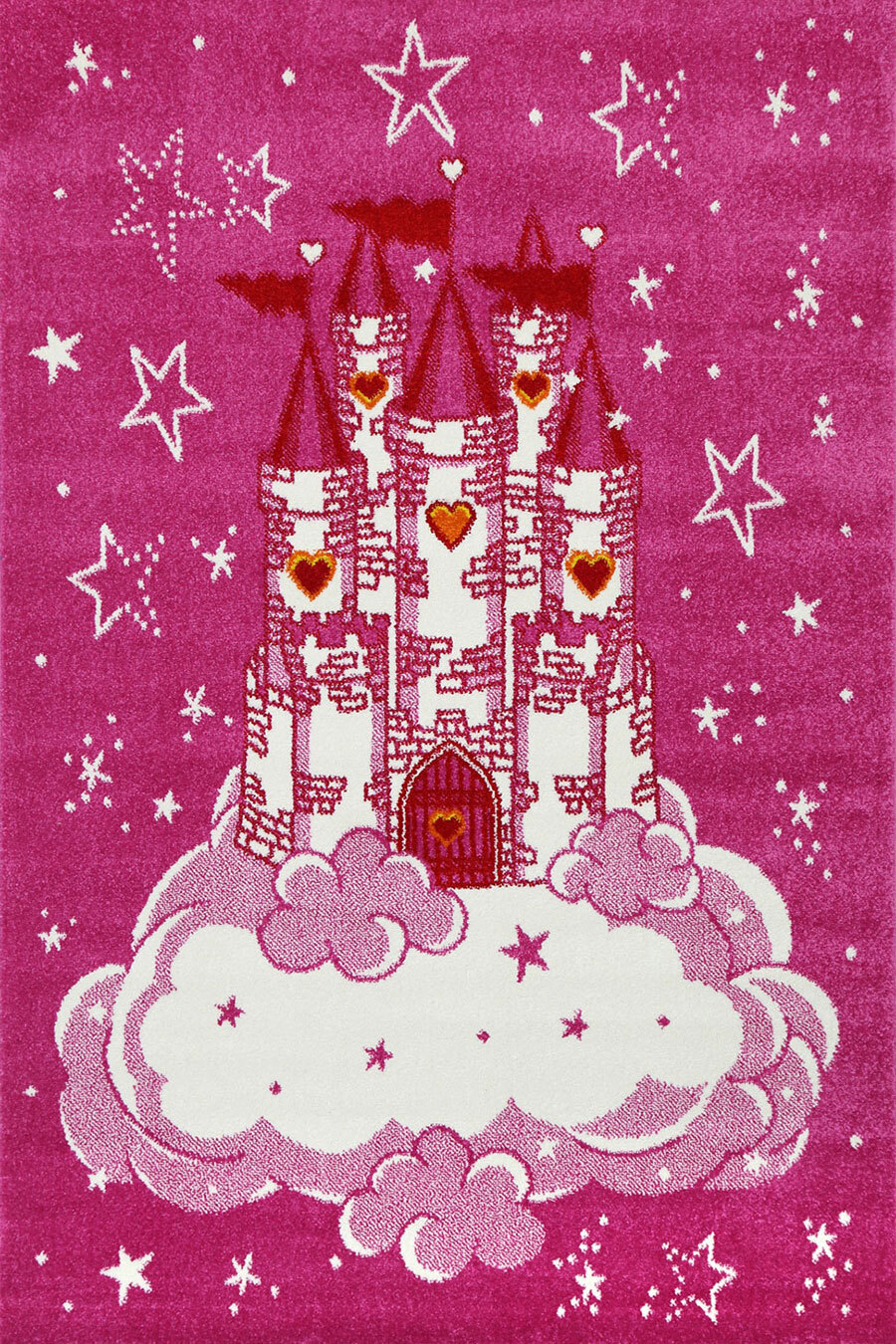 Hello Pink Castle Cloud Kids Rug 