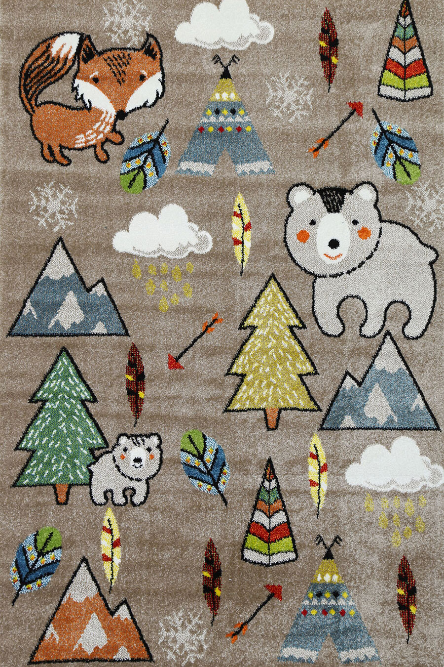 Hello Forest Animal Kids Rug