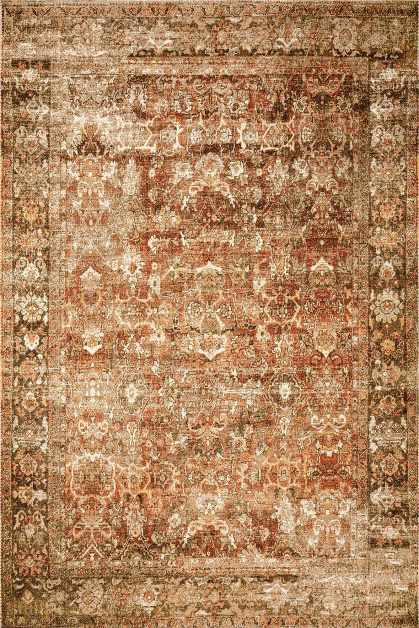 Large View Heriz Floral Transitional Rug