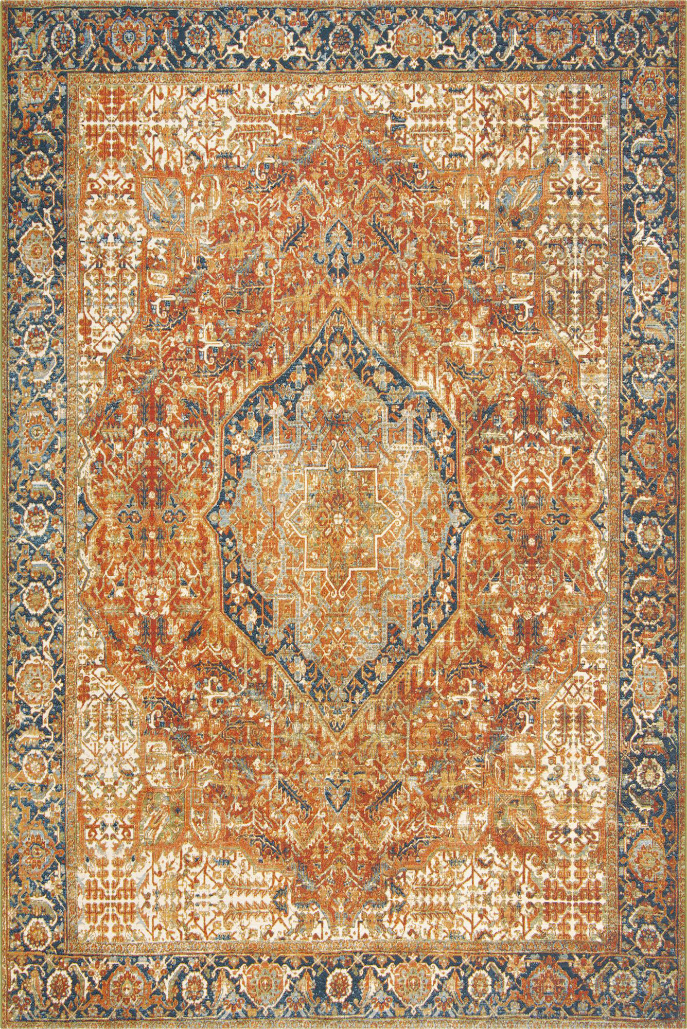 Large View Heriz Red Oriental Medallion Rug