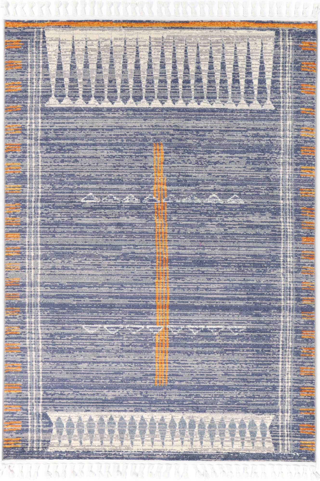 Inti Blue Moroccan Fringed Rug