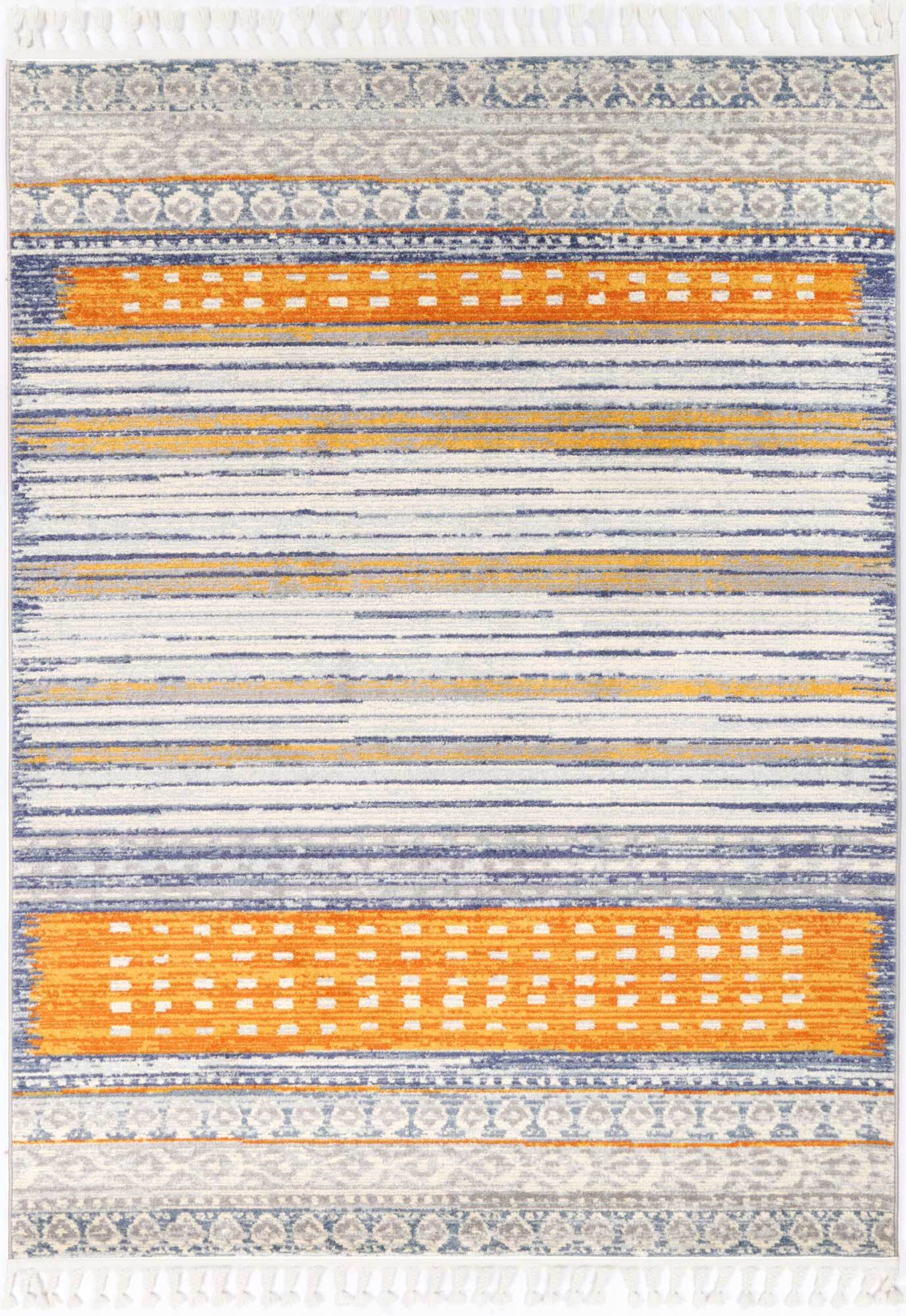 Large View Inti Moroccan Striped Fringed Rug