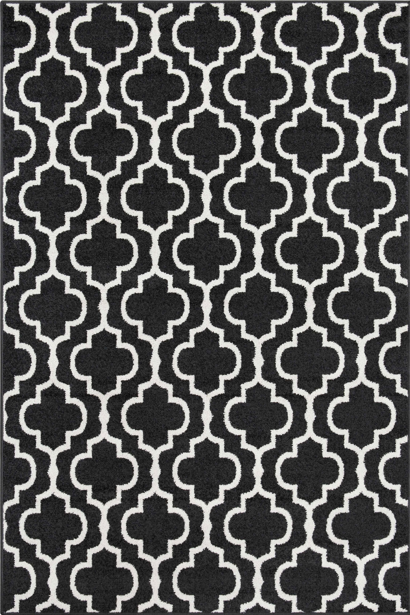 Large View Jack Trellis Pattern Black Rug