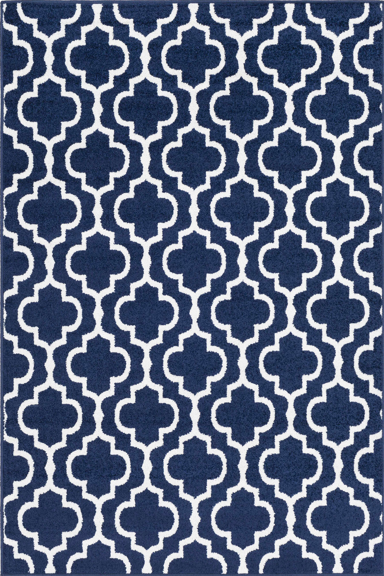 Large View Jack Navy Trellis Pattern Rug