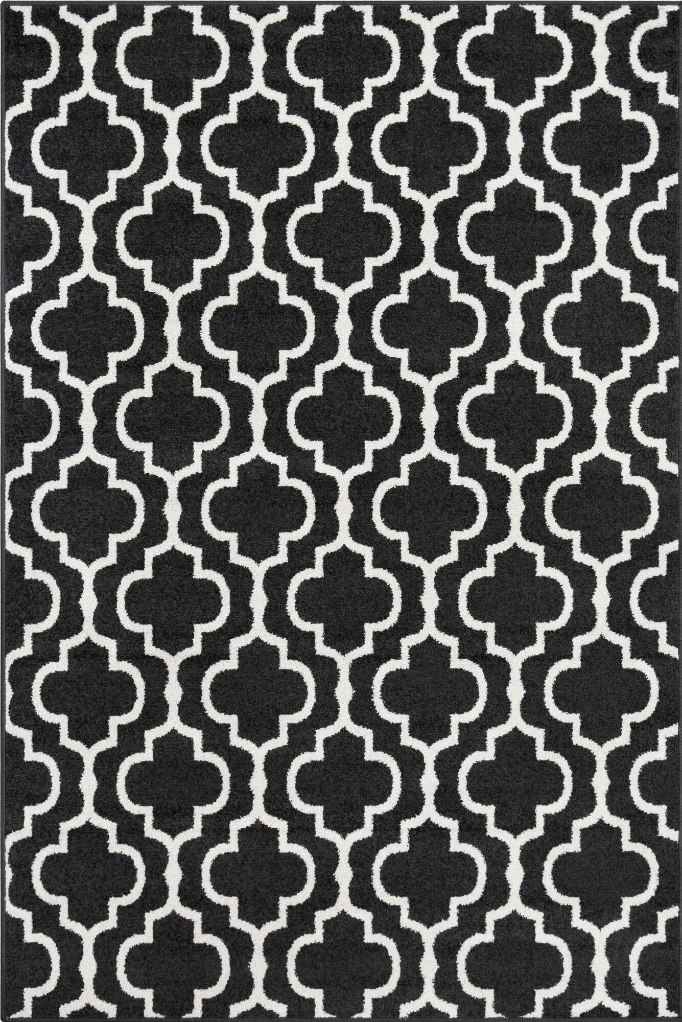Jack Trellis Pattern Black Rug