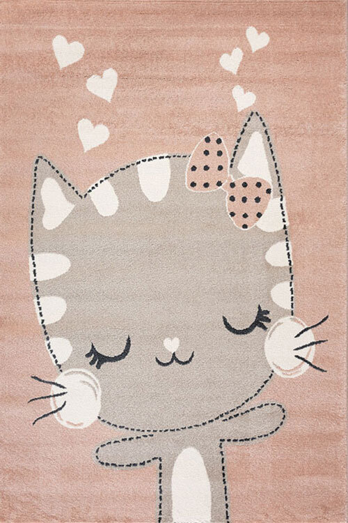 Kade Pink Kitty Cat Kids Rug