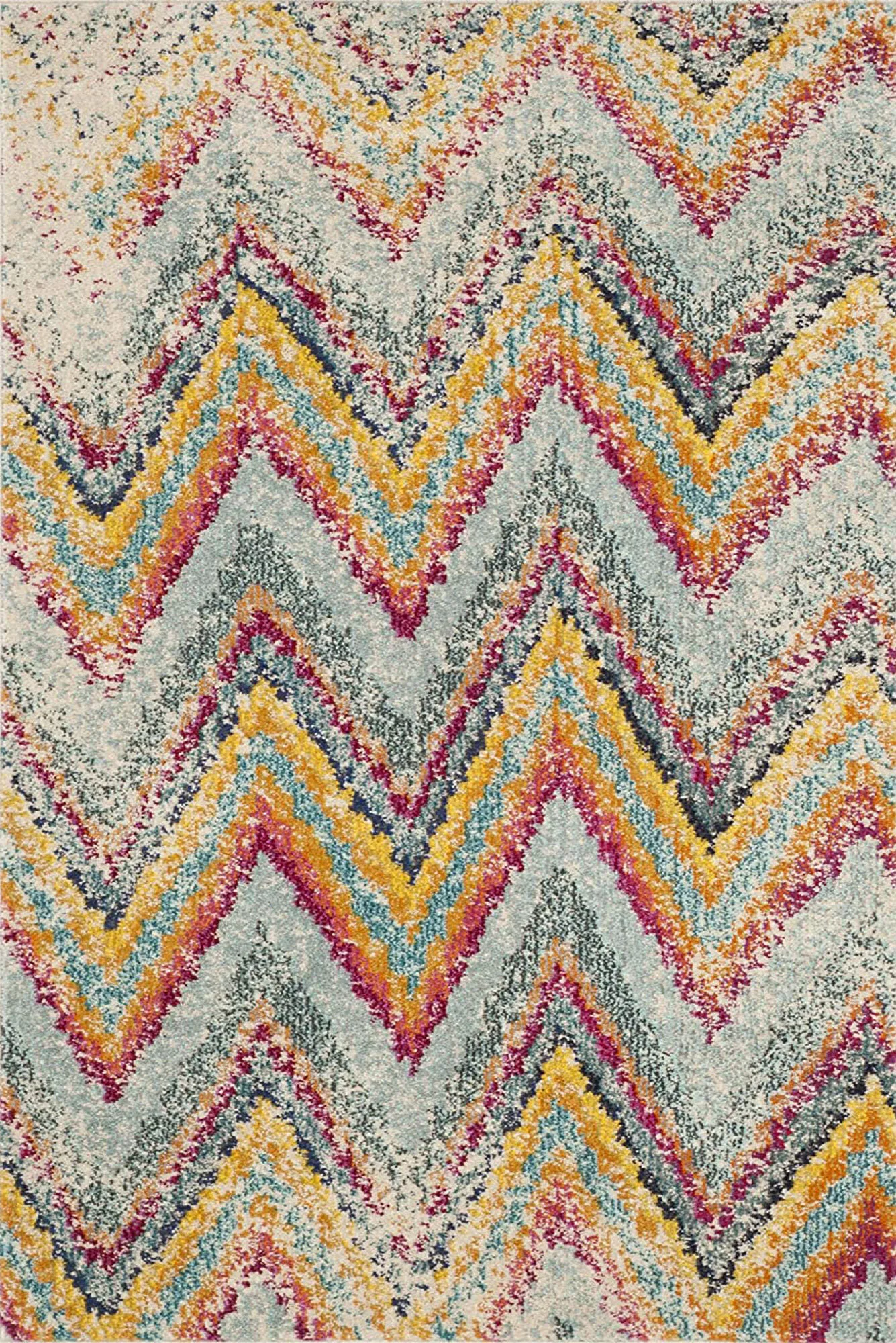 Large View Kara Modern Chevron Striped Rug