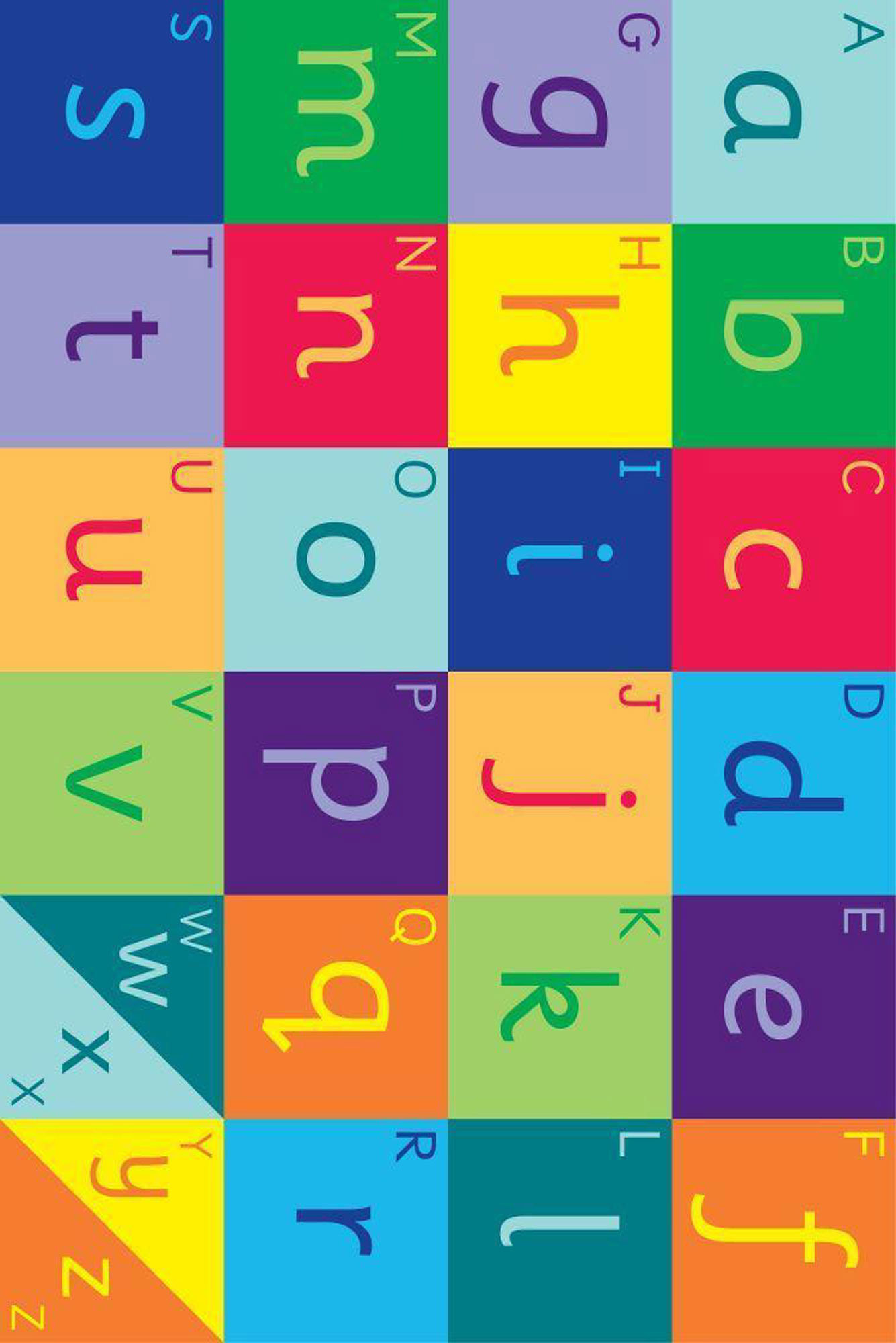 Large View Kids Alphabet Coloured Rug