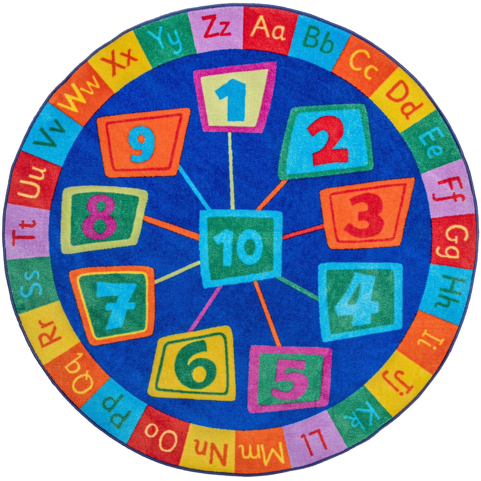 Large View Kids ABC & Numbers Round Rug