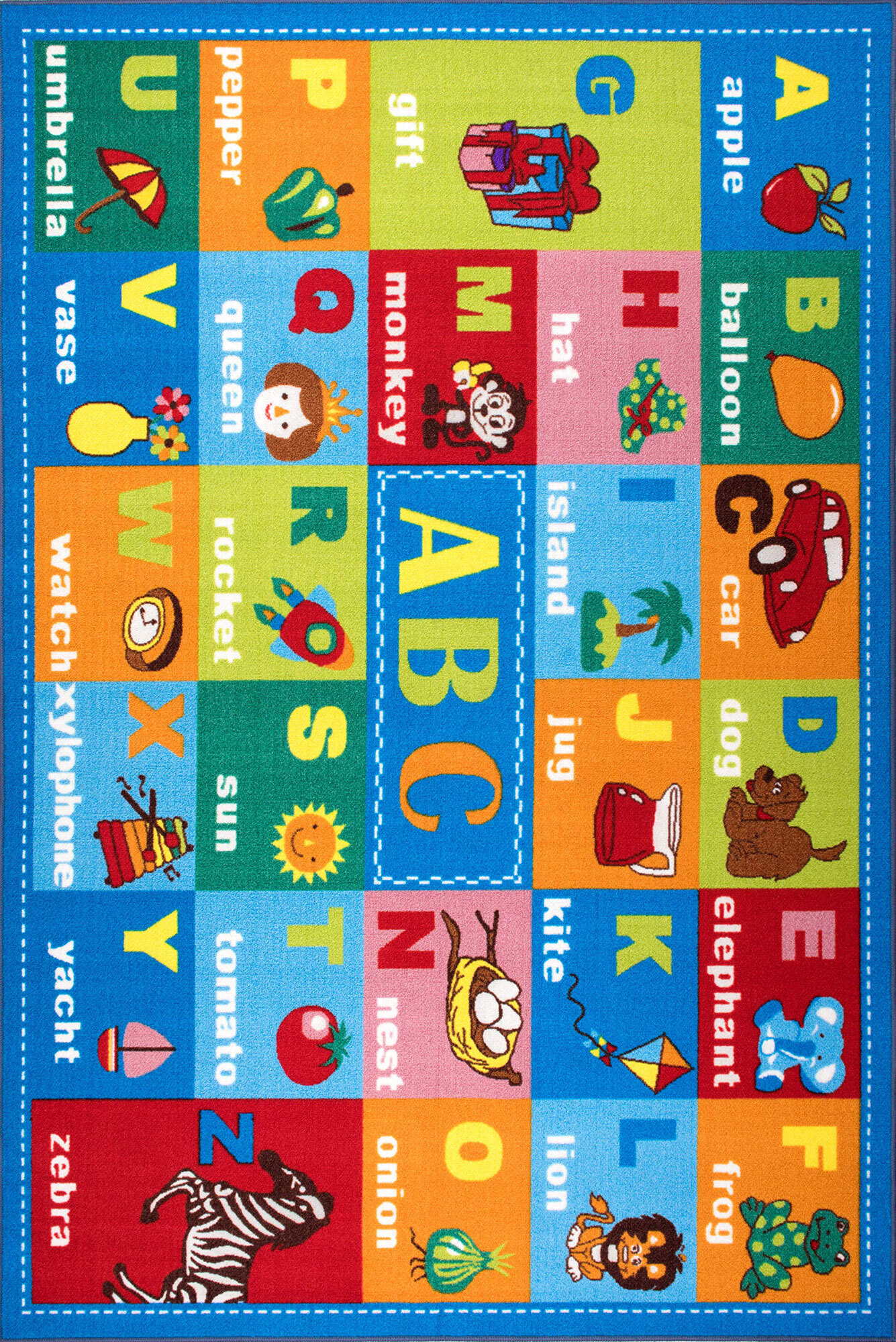 Kids Alphabet Pictures Rug