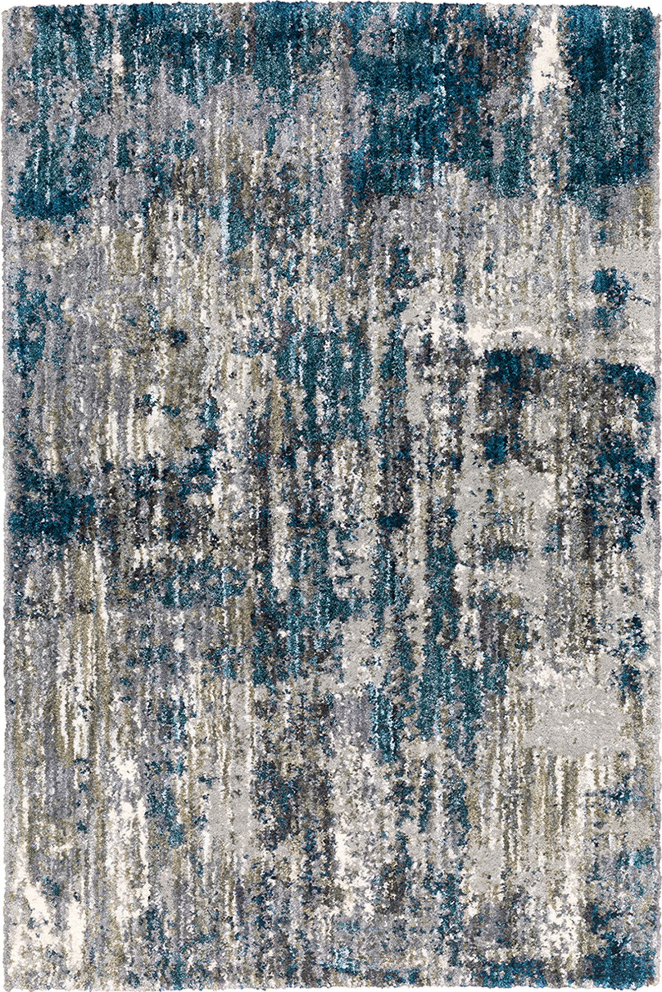 Kupa Blue Abstract Shaggy Rug
