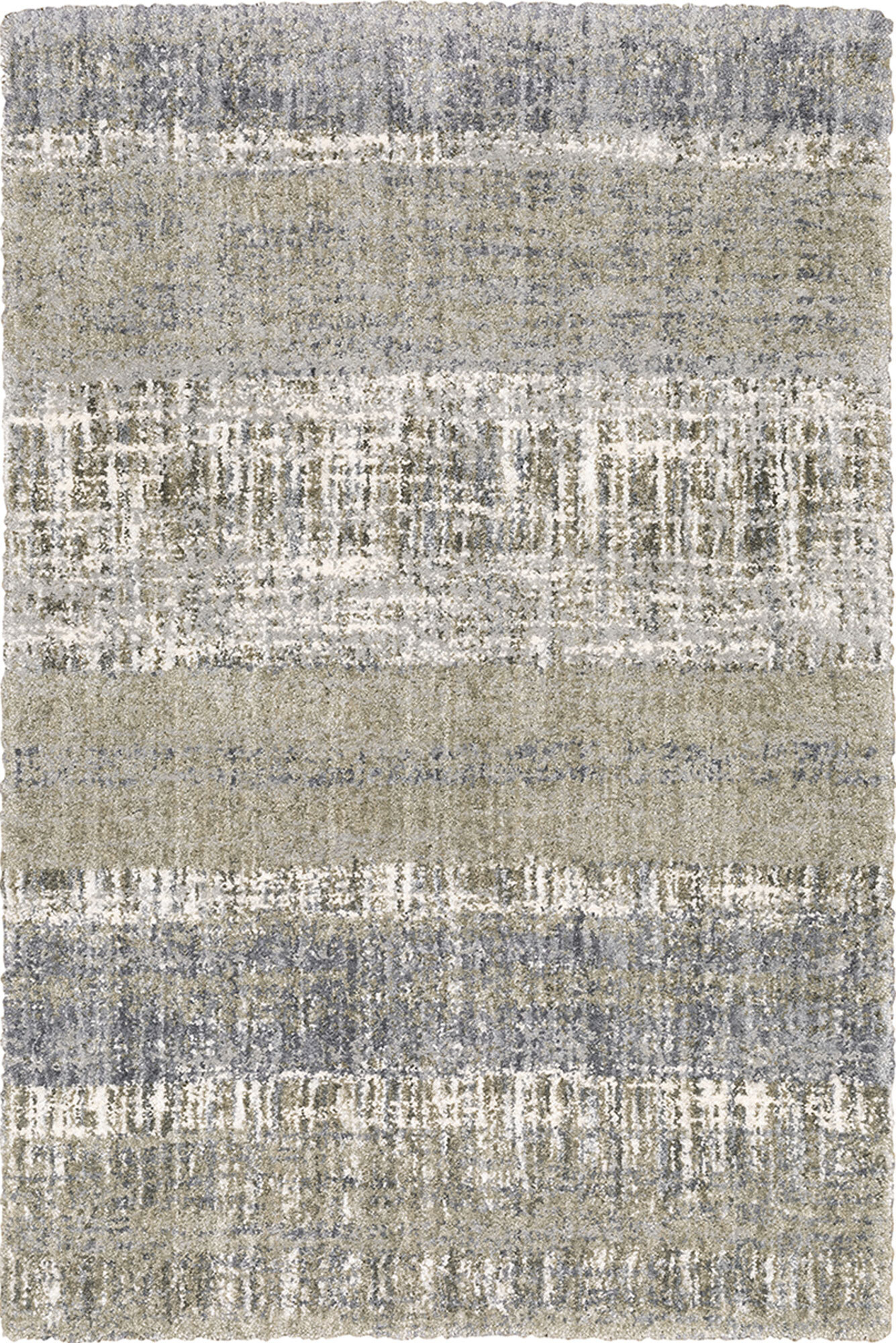 Kupa Beige Striped Shaggy Rug