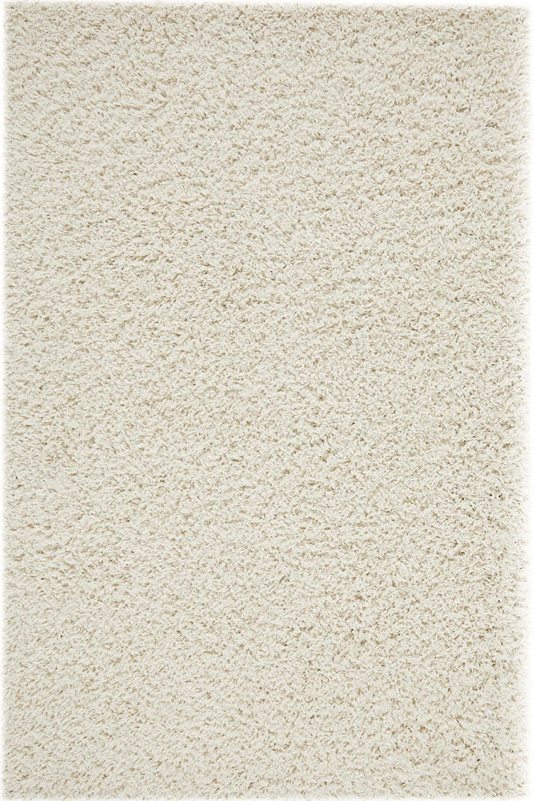 Large View Lara Plain Cream Shaggy Rug