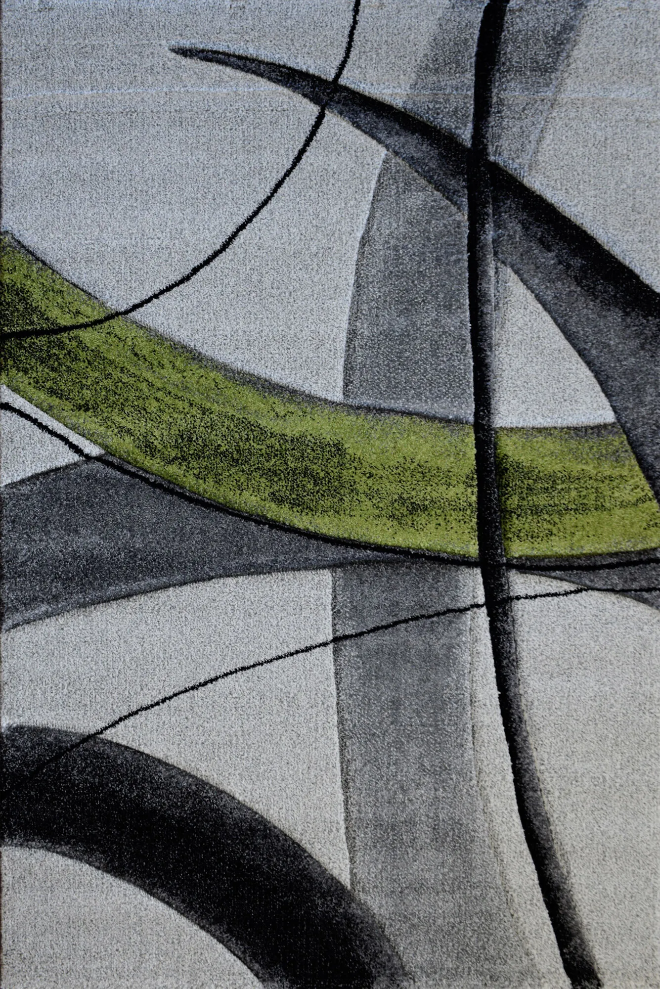 Large View Lucia Modern Green Abstract Rug