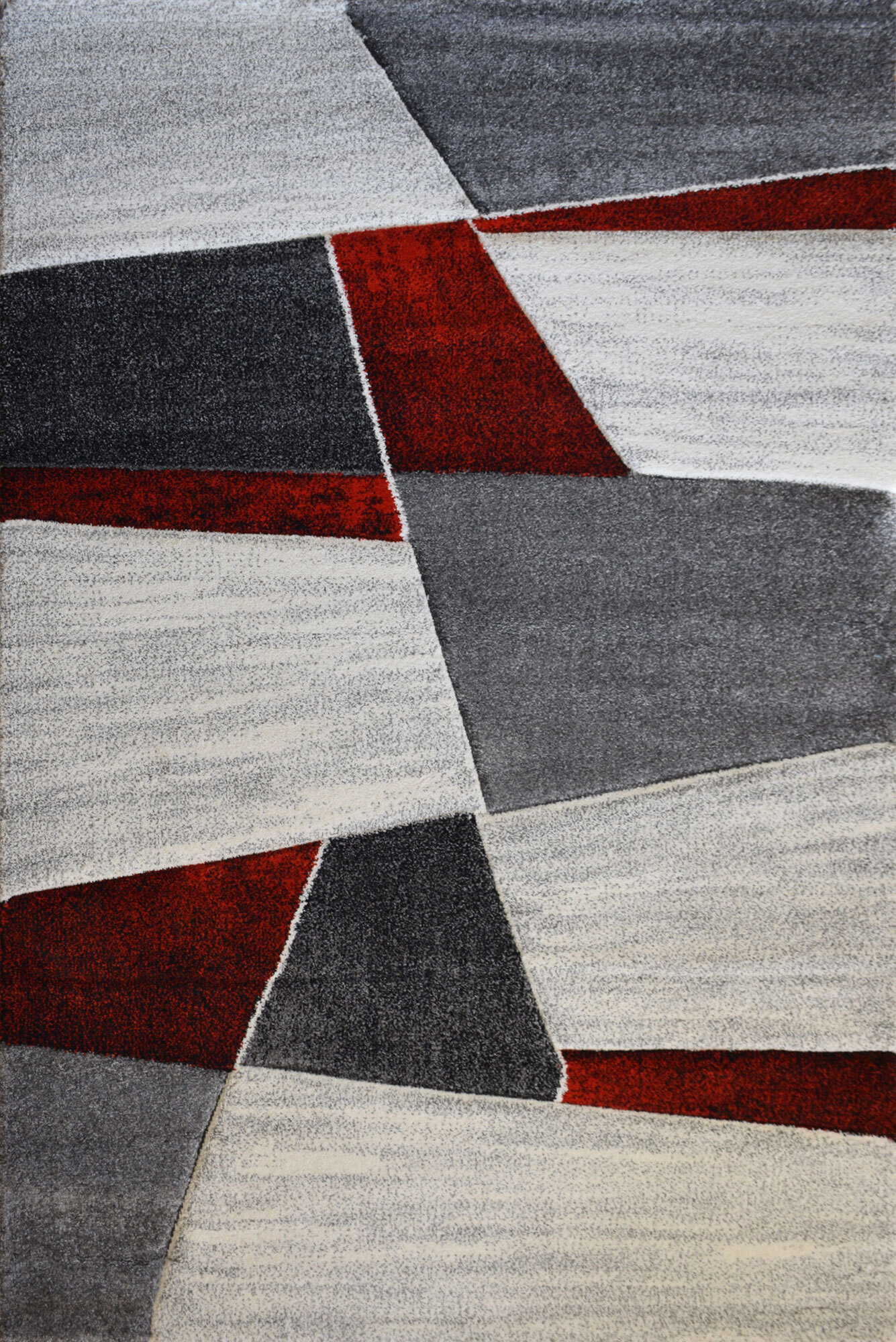 Large View Lucia Red Modern Geometric Rug