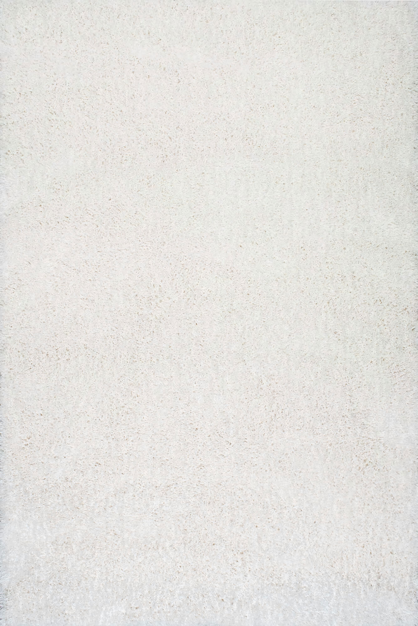 Liam Thick Plain Shaggy White Rug