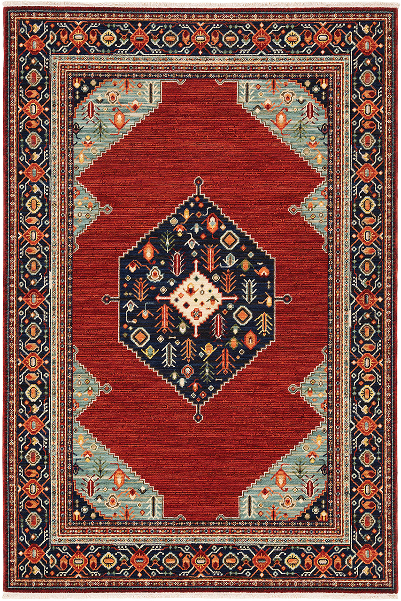 Leah Medallion Fringed Wool Rug