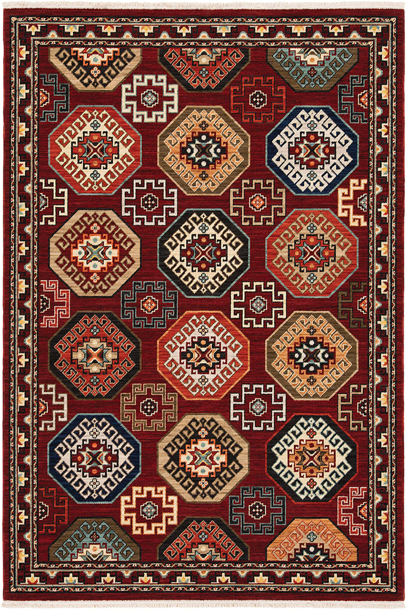 Leah Classic Geometric Wool Rug