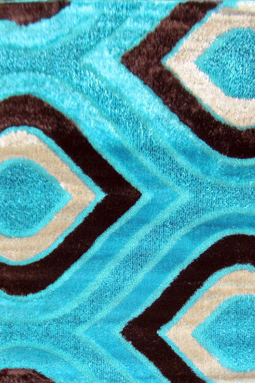 Logan Teal Modern Shaggy Rug