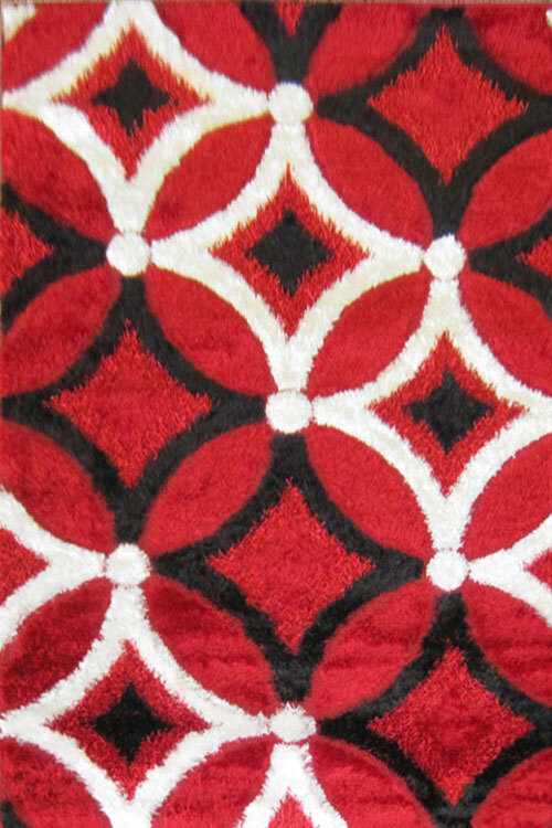 Large View Logan Modern Red Shaggy Rug