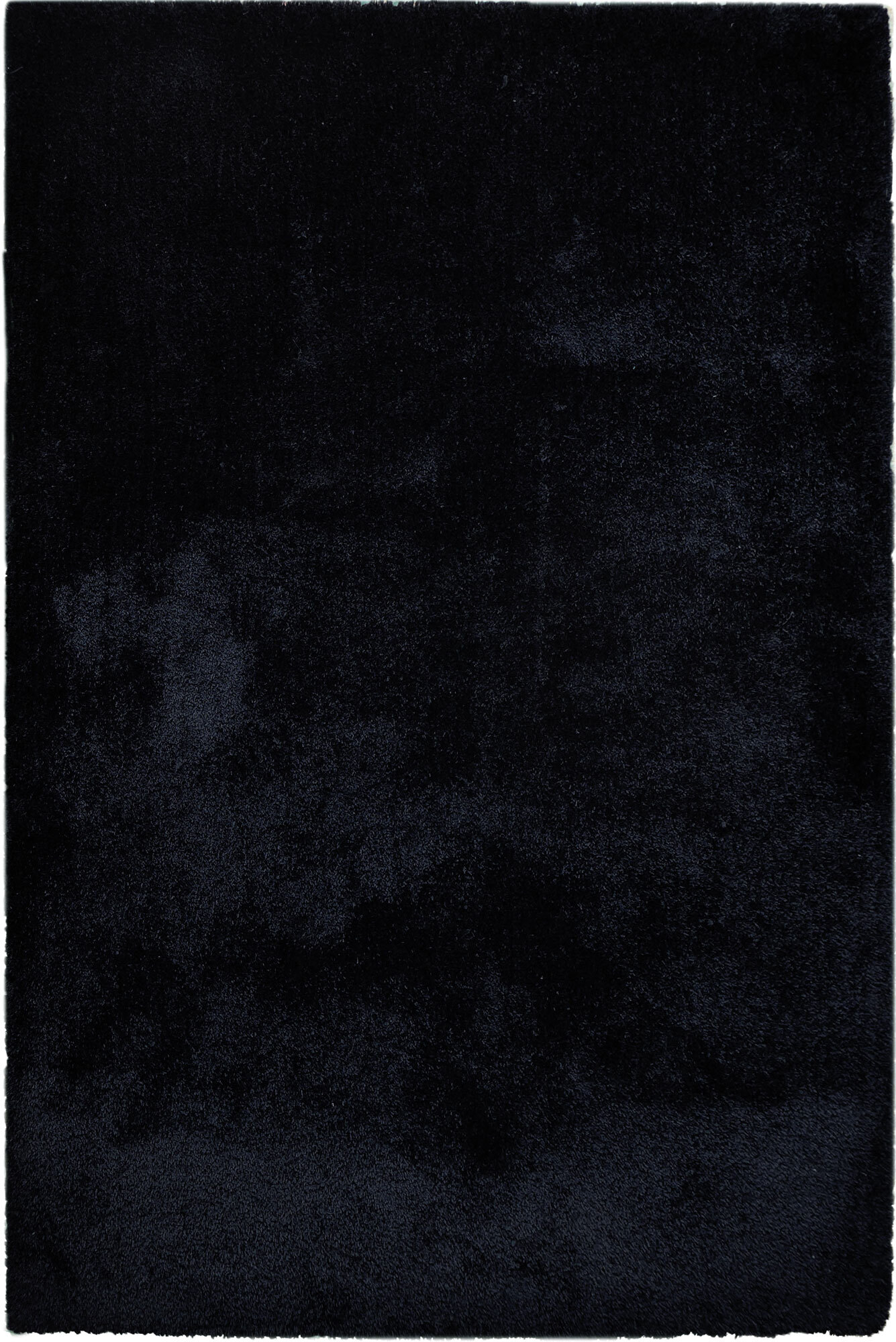 Luxe Plain Black Shaggy Rug