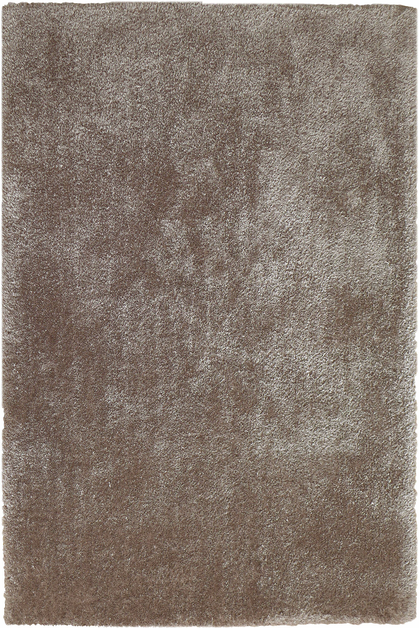 Large View Luxe Plain Brown Shaggy Rug
