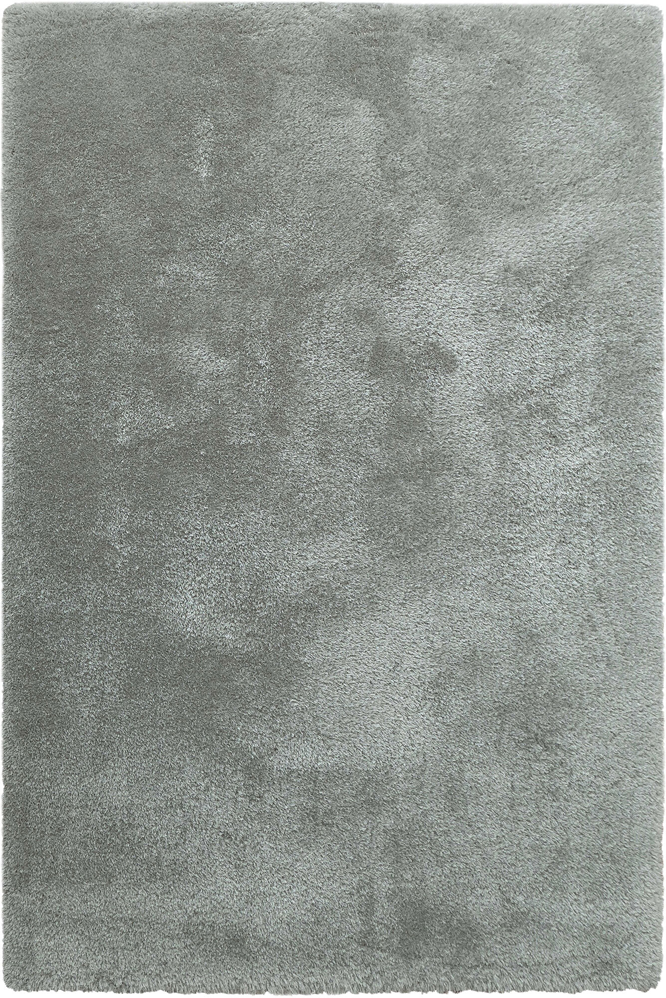 Large View Luxe Plain Silver Shaggy Rug