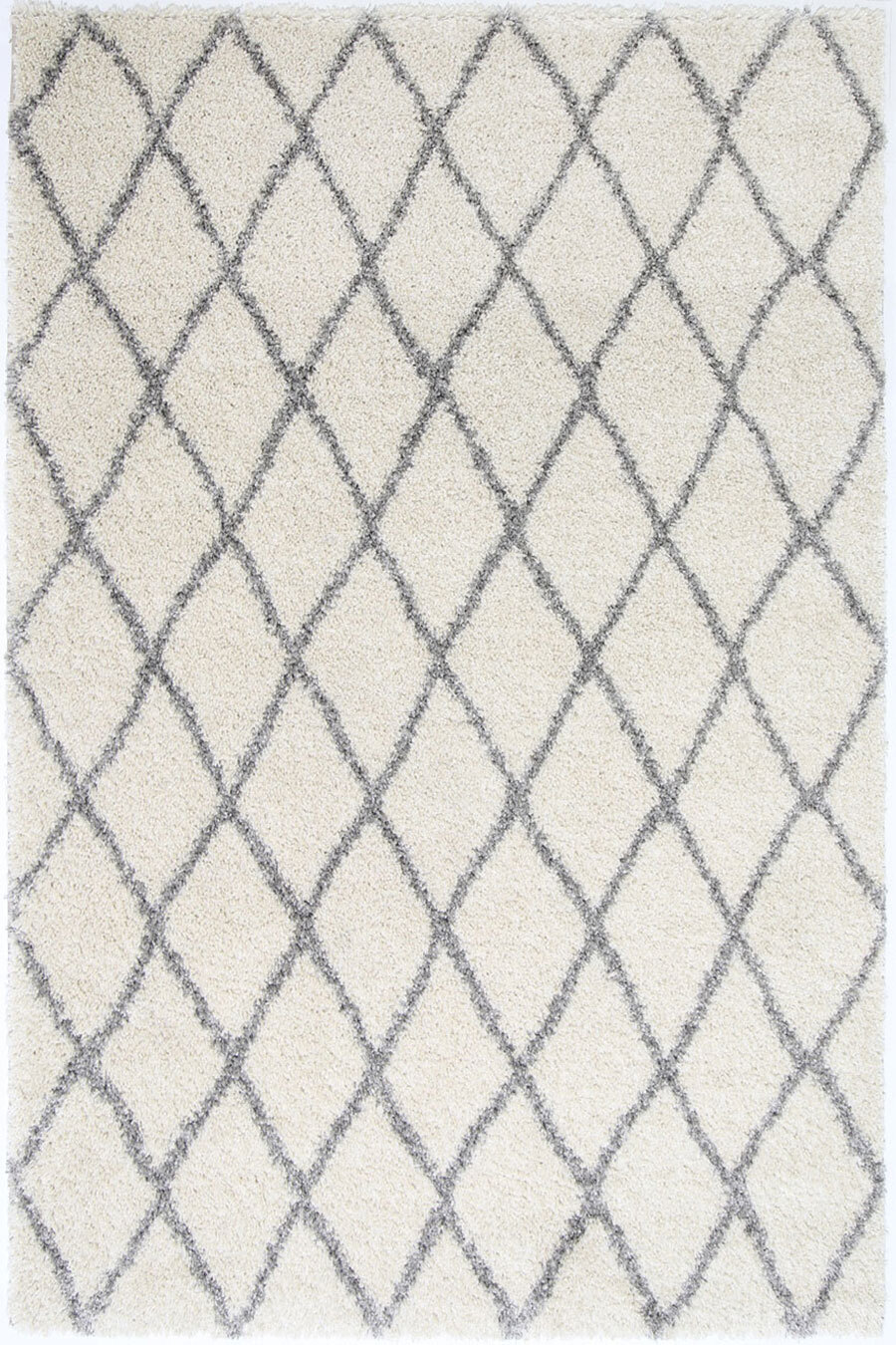 Large View Lusso Cream Moroccan Shaggy Rug
