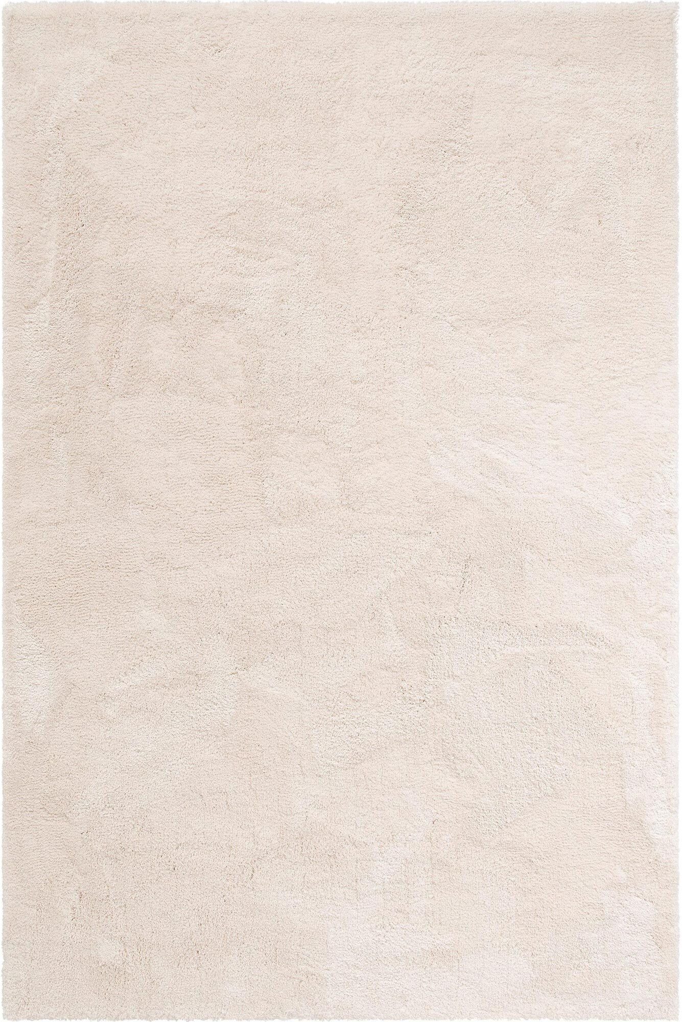 Large View Levis Plain Ivory Thick Shaggy Rug