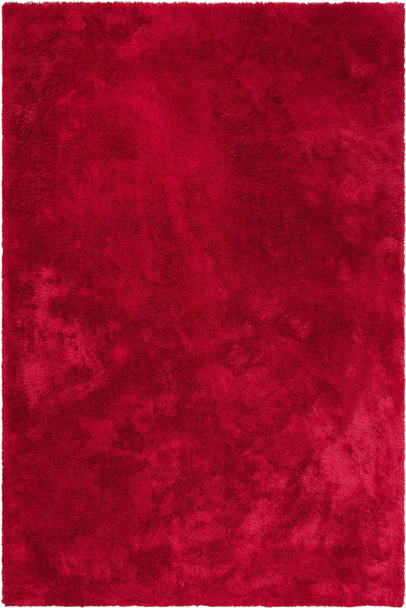 Large View Levis Plain Red Thick Shaggy Rug