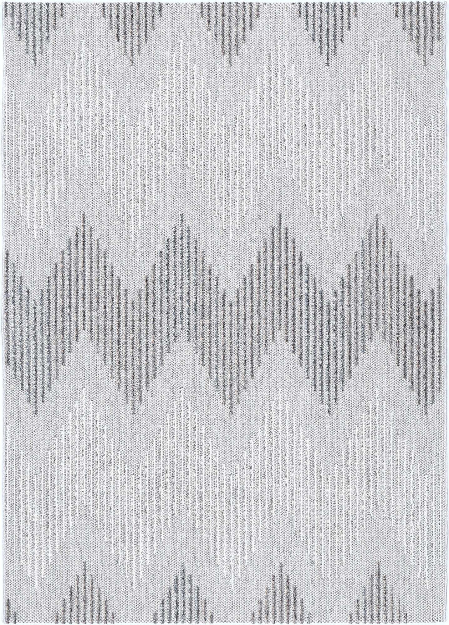 Macy Grey Chevron Striped Rug