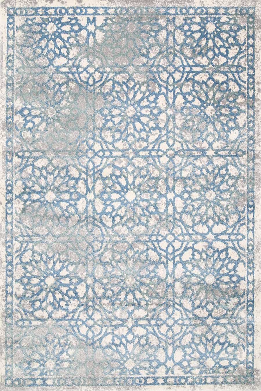 Large View Marco Blue Floral Transitional Rug