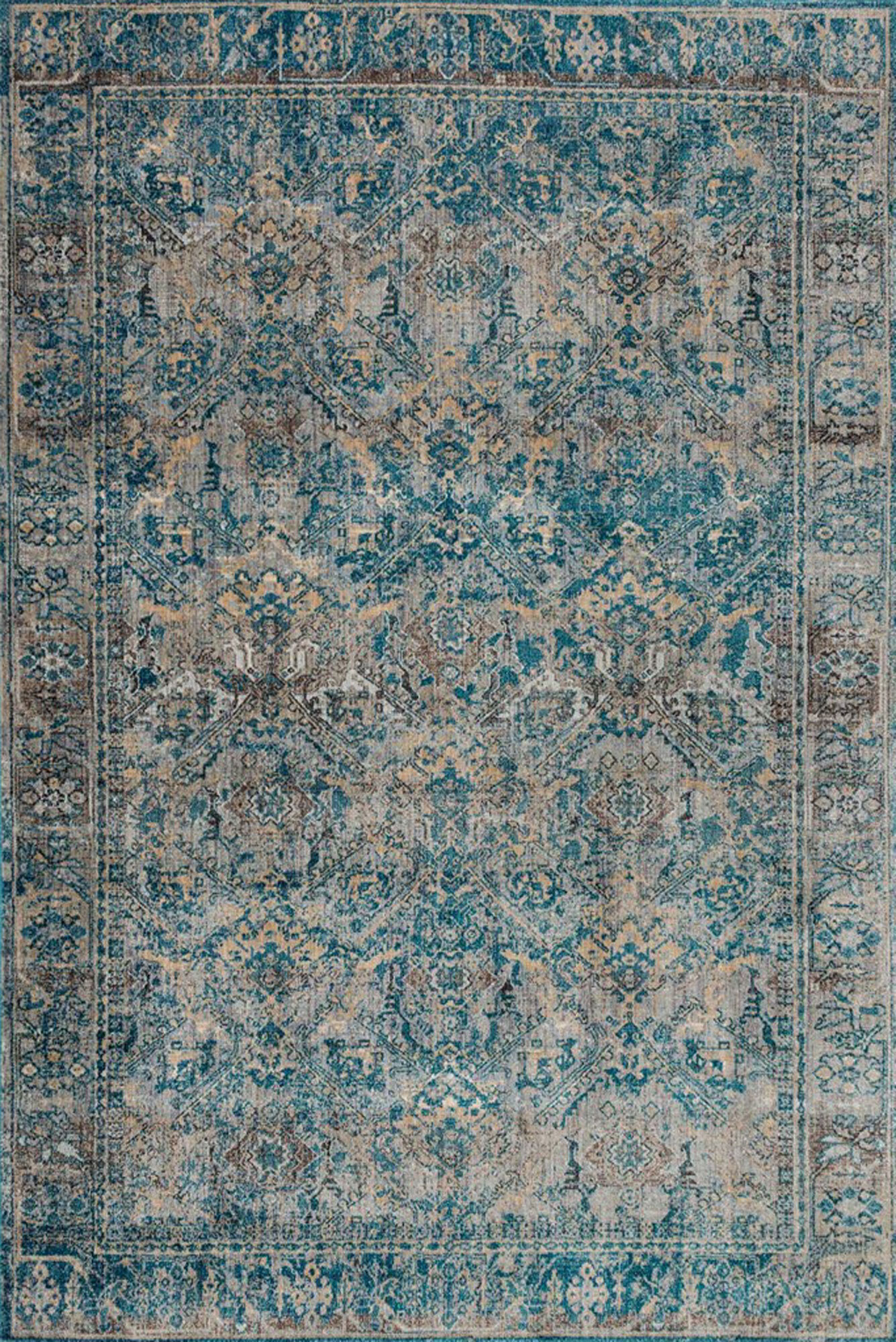 Large View Melanie Blue Traditional Rug