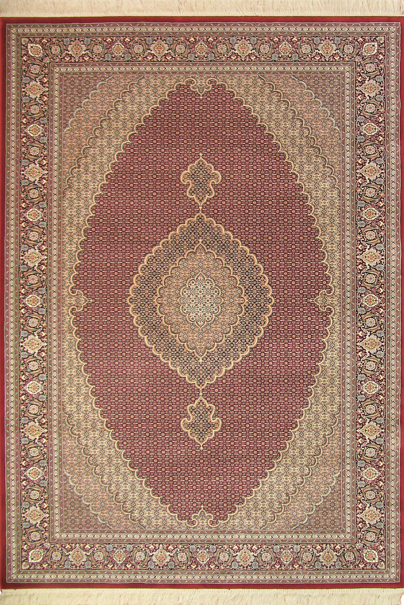Large View Mona Red Oriental Fringed Rug