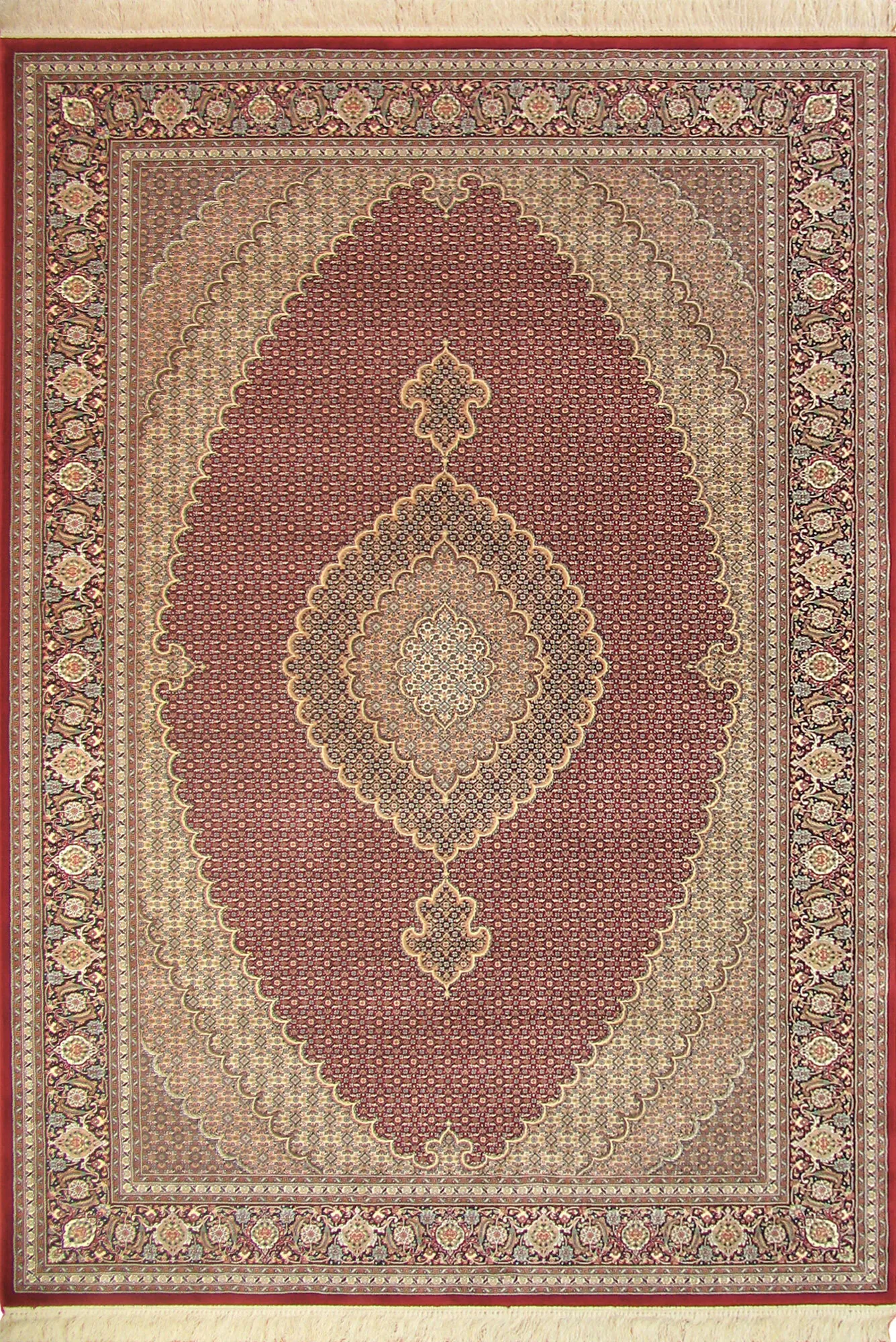 Large View Mona Red Oriental Fringed Rug