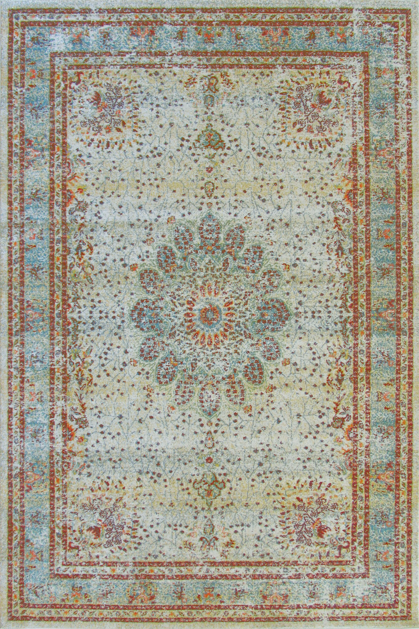 Large View Messi Turquoise Overdyed Rug
