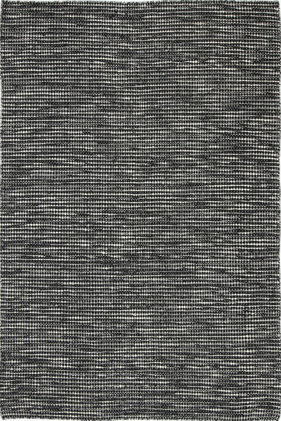 Natura Black Wool Flatweave Rug