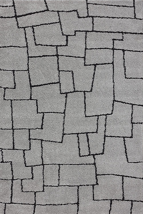 Large View Oda Grey Modern Geometric Rug
