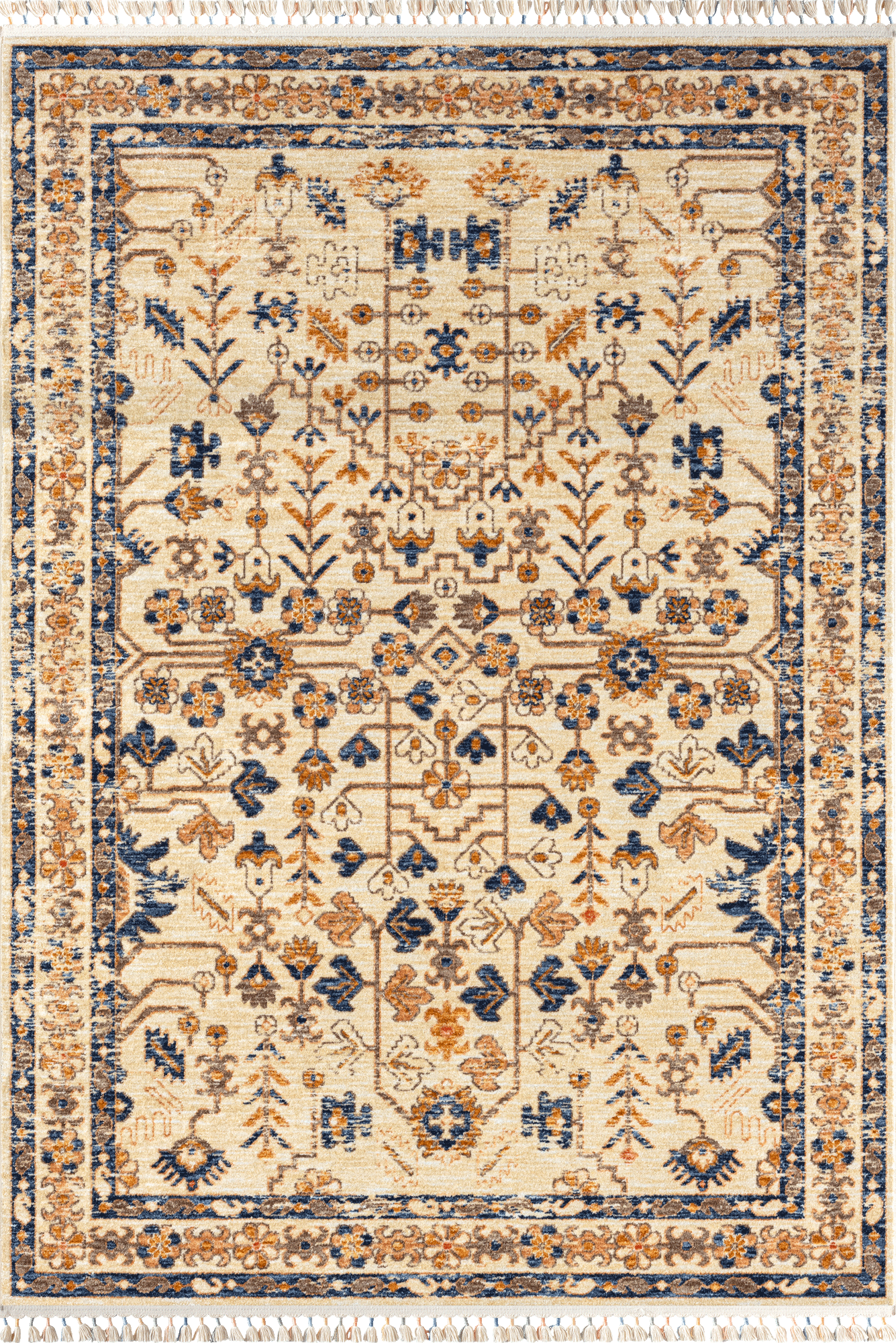 Large View Opal Traditional Floral Border Rug