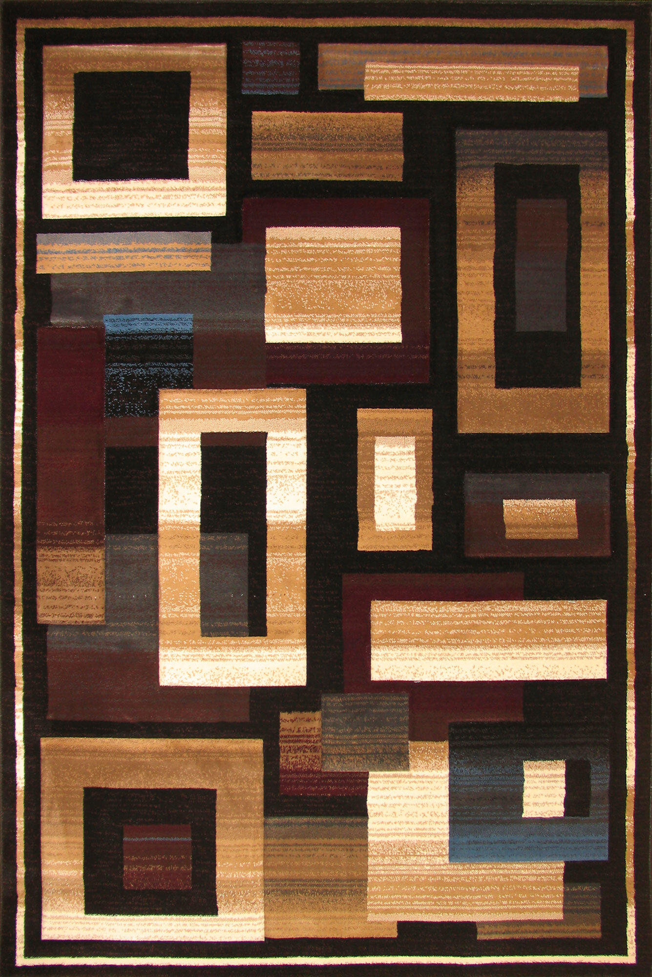 Large View Panama Square Pattern Rug