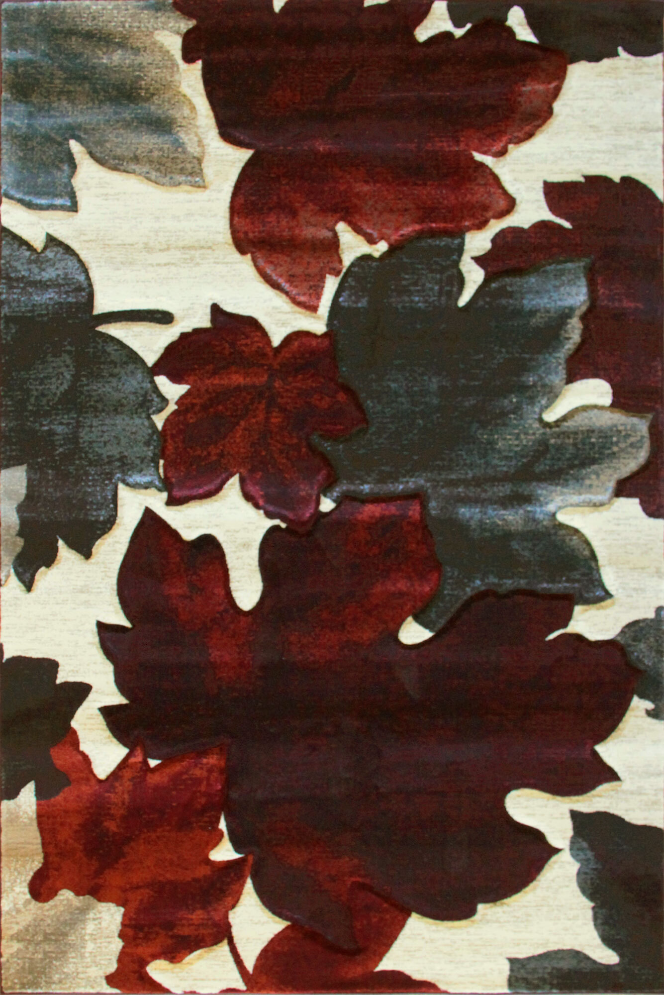 Large View Panama Carved Leaf Pattern Rug