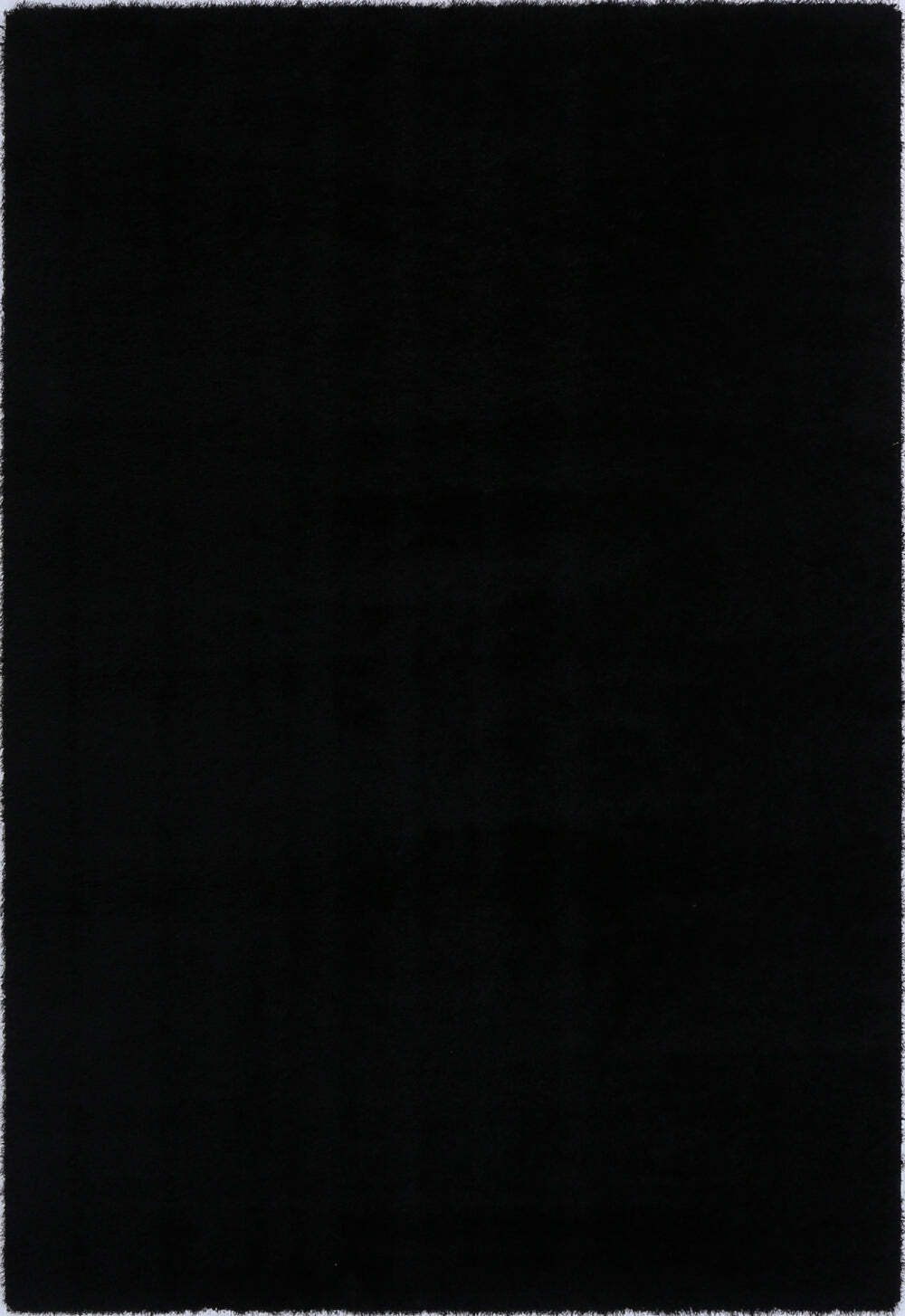 Large View Palace Plain Black Shaggy Rug