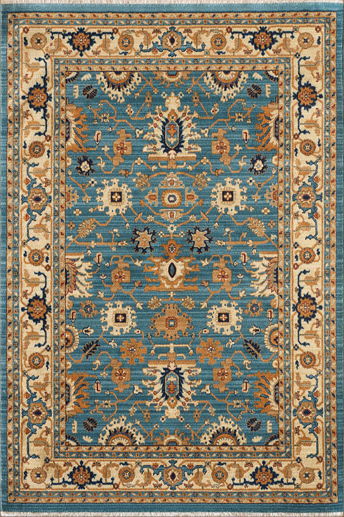 Parker Blue Traditional Floral Rug