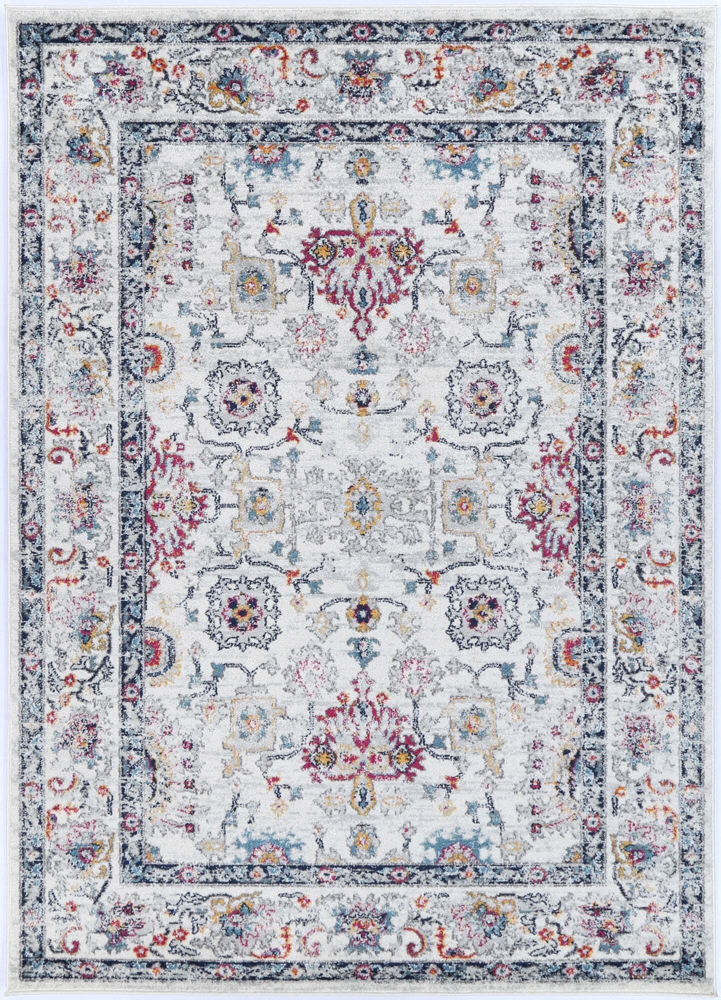 Peri Transitional Floral Border Rug