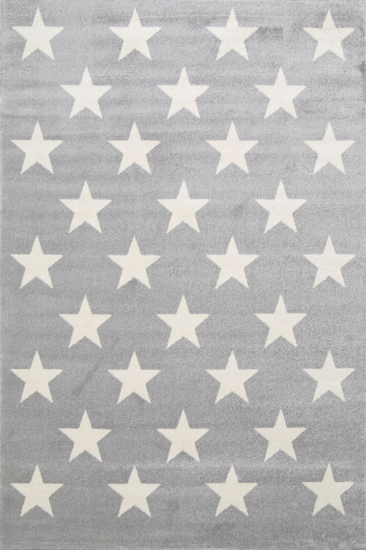 Petite Modern Grey Kids Star Rug