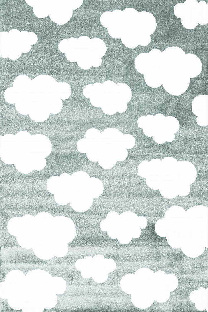 Large View Petite Cloud Pattern Kids Rug