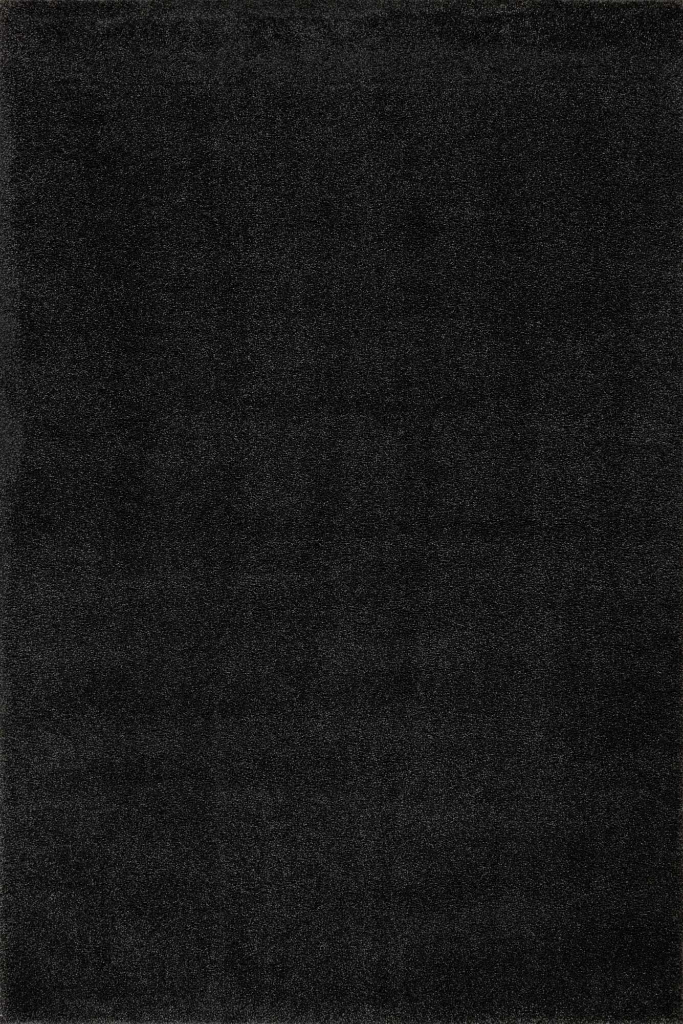 Large View Plush Plain Black Rug